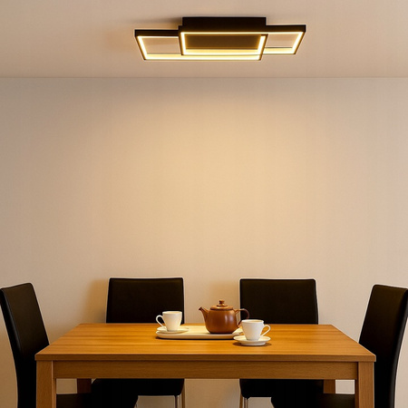 Kronleuchter LED Deckenleuchte 45W CCT GALAXIS POLARIS Schwarz + Controller Fernbedienung