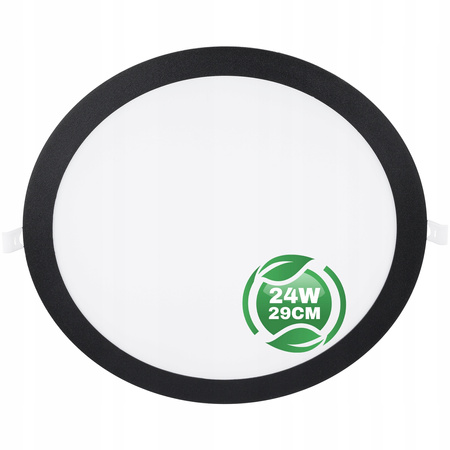 LED-Deckenpaneel 24W 4000K 1920lm 29cm runde Unterputzmontage schwarz ECOLIGHT