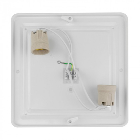 Plafond LED-Anbauleuchte 2x E27 Weiß Quadratisch Ecolight