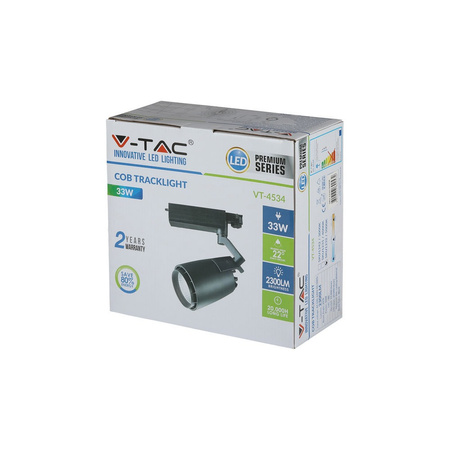 LED-Schienenstrahler 33W 5000K Schwarz COB VT-4534 V-TAC