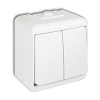 Hermetischer zweipoliger oberflächenmontierter Junior IP54-Kerzenschalter KARLIK Weiß