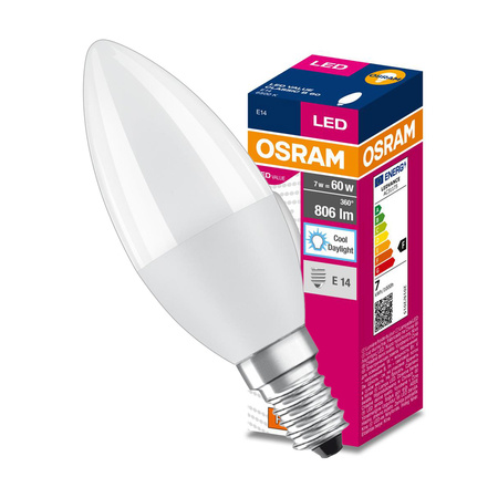 E14 B35 LED Lampen 7W = 60W 806lm 6500K kalt OSRAM Value