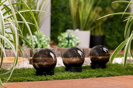 LED-Solar-Gartenlampe mit Nieten dekorative Kugel 3000K IP44 10 cm