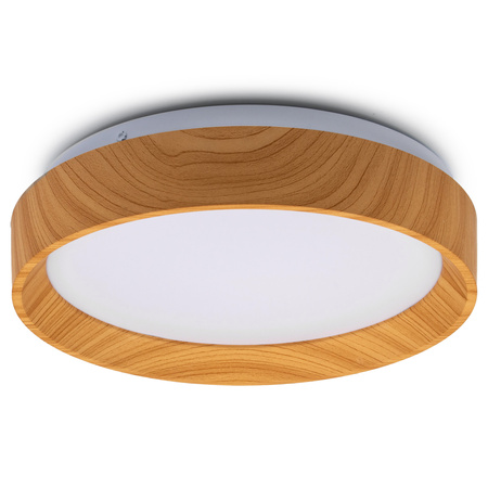 Plafond LED-Deckenleuchte WOODY 24W 4000K Rund IP44 32cm LUMILED