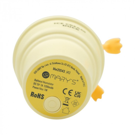 Kinder LED-Nachtlicht 1W 3000-6500K Warm und Kalt USB Wiederaufladbar 1200mAh Gelb|Weiß MARY'S LODO-BAG