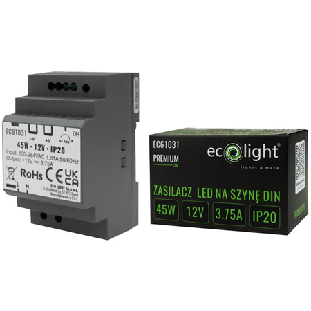 DIN-Schiene Led Premium Line 12V 45W Ecolight-Stromversorgung
