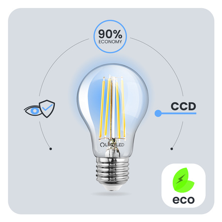 6x LED Lampen E27, Glühbirne A60 7W = 60W 770lm 360° 4000K neutral Glühfaden LUMILED