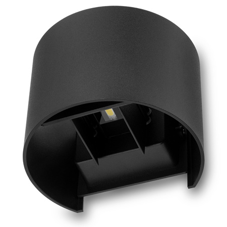 Wandleuchte Außen 2x 3W, Garten-Wandleuchte 4000K nach oben und unten verstellbar Schwarz PINUS LUMILED