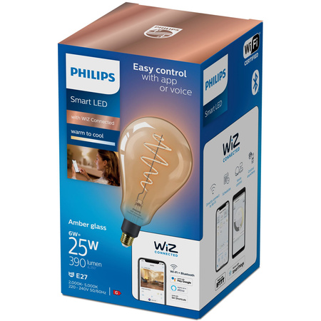 LED-Glühbirne E27 PS160 6W = 25W Glühfaden Amber SMART WiFi Philips WiZ