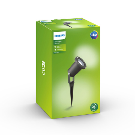 LED-Gartenleuchte für den Außenbereich PULED GU10 IP44 Reflektor beweglich Einbauleuchte Schwarz PHILIPS