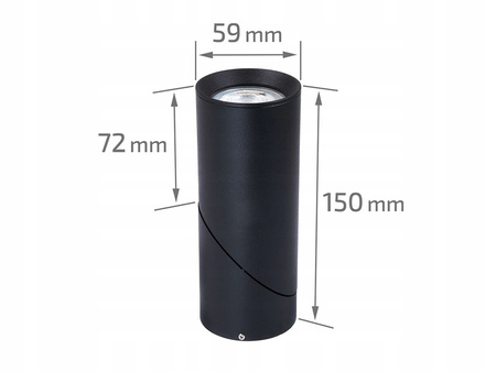 GU10 LED-Wandleuchte beweglich schwarzer Tuba Spot RITA