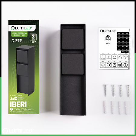 IBERI Outdoor Standmasten 230V 2x Netzsteckdose IP65 LUMILED