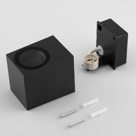 Wandleuchte Außen GU10, Garten-Wandleuchte Schwarz Quadratisch ALLIUM LUMILED