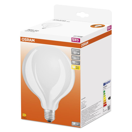 LED-Glühbirne E27 G125 6,5W = 60W 806lm 2700K Warm 300° Glühfaden OSRAM STAR