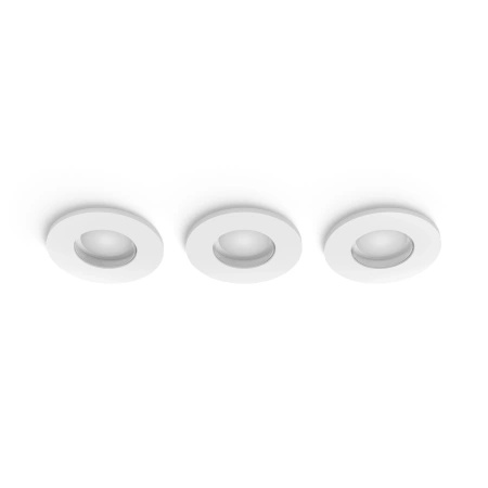 3x LED-Einbauleuchte Hermetic IP44 Badezimmer Einbauleuchte 4.2W 400lm IP44 Weiß Ambiente TW Weiß Smart SMART Zigbee Bluetooth Adore Philips HUE