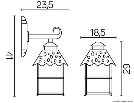 Außengartenlampe LED-WANDLAMPE CADIZ K 3012/1/Z E27 Su-Ma