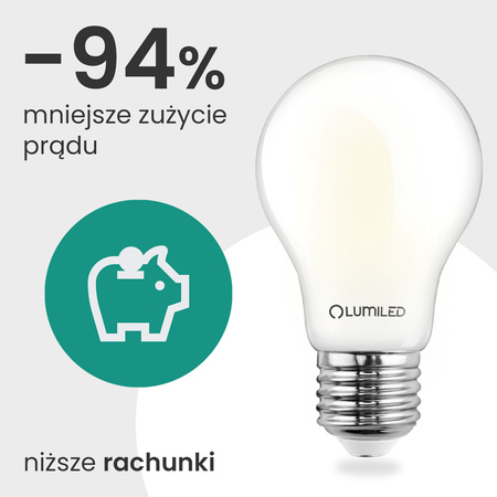 6x LED-Lampe E27 A60 3,8W 840lm = 60W 2700K warmweiß 360° Filament Energieklasse A LUMILED