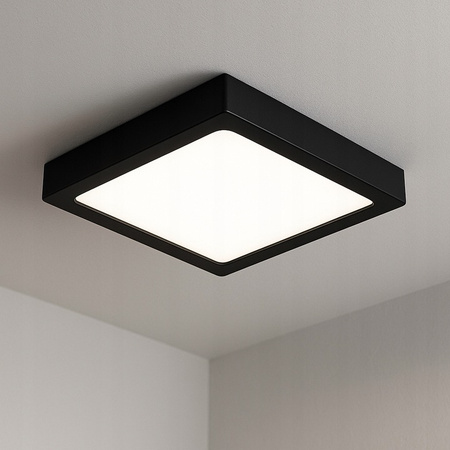 LED-Panel-Deckenleuchte 12W 960lm 4000K Neutral Anbauleuchte Quadratisch Schwarz Proma Masterled