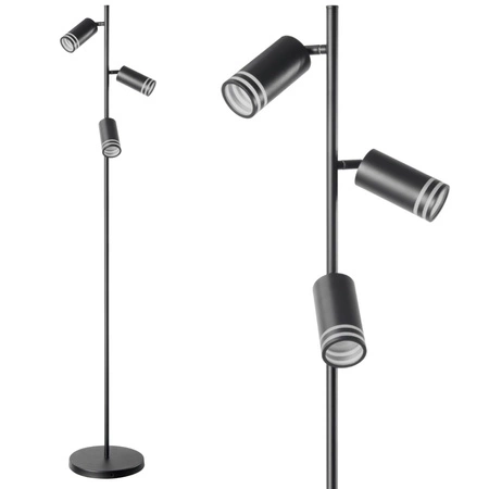 Stehende Stehleuchte 3x GU10 Schwarz ROMA Sanico Goldlux