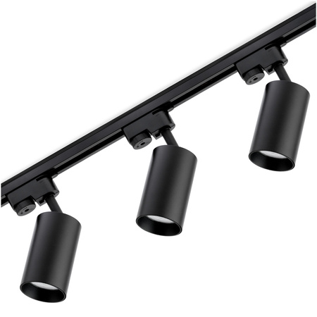 1m Stromschiene + 3x Schienenstrahler GU10 Schwarz SAGI LUMILED