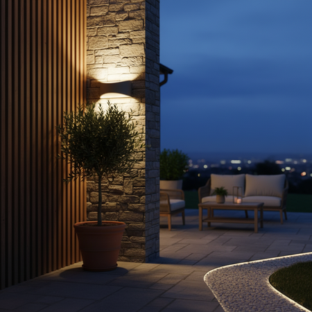 Gartenlampe LED Wandleuchte BIRMINGHAM 10W 4000K IP65 Up-Bottom Rechteckig Anthrazit RABALUX