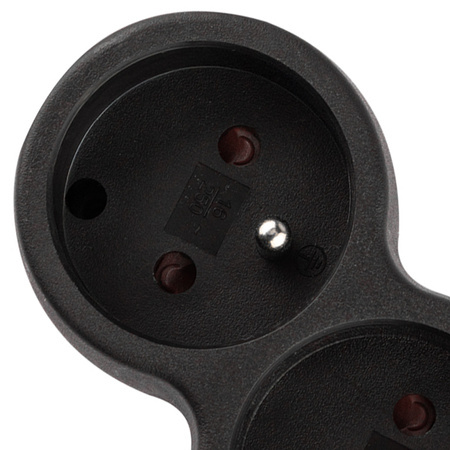 Netzverlängerungskabel Geerdete Steckdosenleiste 4 Steckdosen 1.5m Schwarzes Kabel Lendo Lumiled