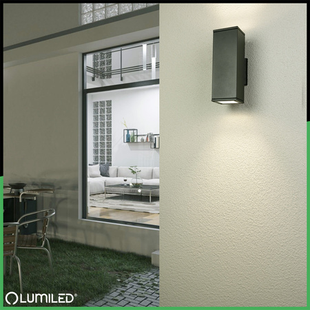 Wandleuchte Außen GU10, Garten-Wandleuchte IP65 AKANTE LUMILED