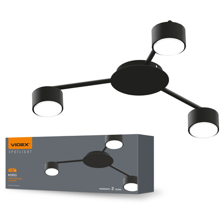 Kronleuchter Deckenleuchte 3x GX53 LED Schwarz Modern Videx