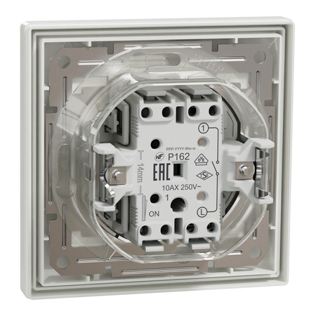 Einzelner einpoliger Lichtschalter mit Rahmen IP44-Anschluss SCHNEIDER ASFORA
