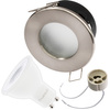HALOGEN Einbaustrahler IP44, Deckenstrahler Badezimmer Satin AQUS + LED GU10 36° 1.5W 4000K LUMILED
