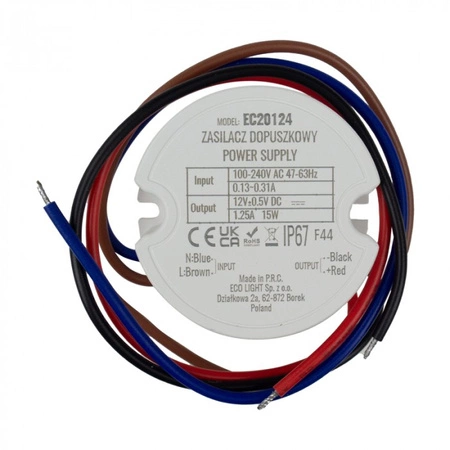 LED-Netzteil für die Box 1,25A 15W 12V IP67 ECOLIGHT