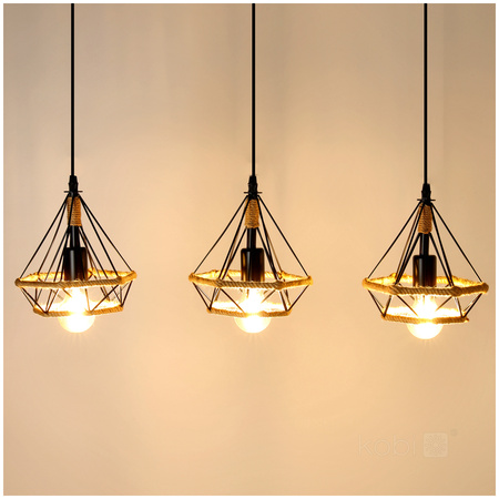 Dekorative Bambus Pendelleuchte 3x E27 Siena Kobi