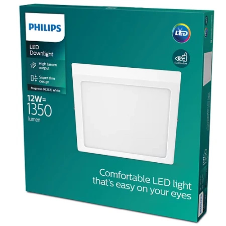 Plafond Panel LED-Oberflächen-Deckenleuchte MAGNEOS 12W 4000K 21cm weißes Downlight-Quadrat PHILIPS