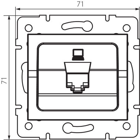 Einzelne RJ45-Buchse quadratische Computerbuchse Schwarz LOGI Kanlux