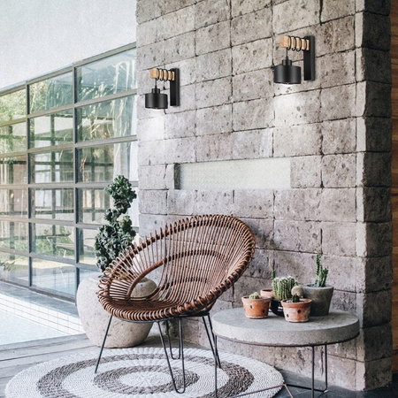 Wandsteckdose E27 Aufbaulampe Schwarz Elza Masterled