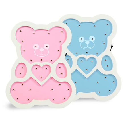 Dekorative Nachtlampe aus Holz BÄR BLAU LED warme GOLDLUX (Polux) Lampe für Kinder