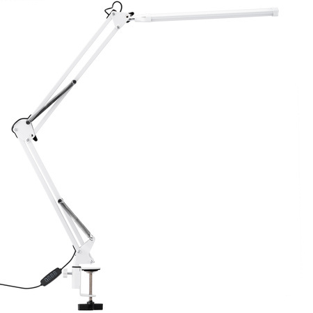 Schreibtischlampe LED 12W, Zeichentisch-Schreibtischlampe mit Tischklemme CCT USB Dimmbar Weiß COSMI LUMILE