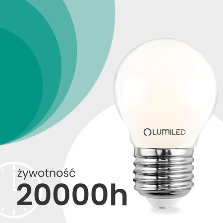 LED-Lampe E27 Kugel P45 2,2W 470lm = 40W 2700K warmweiß 360° Filament Energieklasse A LUMILED