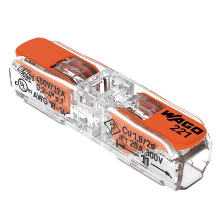 Installationsverbinder Schnellverbinder WAGO 221-2411 für KABEL 2x0,2-4mm