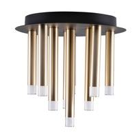 Deckenanbauleuchte 9x G9 Schwarz Gold Glam Sanico Goldlux