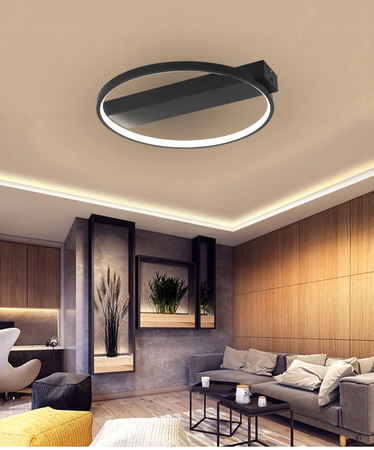 Runde Deckenleuchte PLAFON LED-Kronleuchter 33W 3000K-6500K schwarz + Fernbedienung