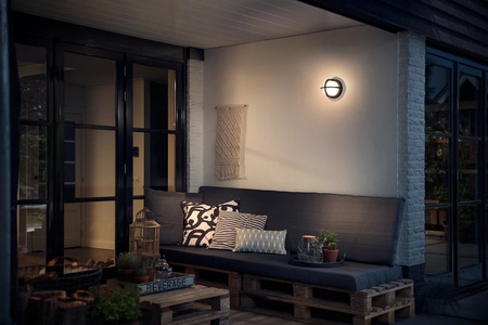 Gartenlampe LED Wandleuchte ASTILBE myGarden E27 IP44 Rund Schwarz und Weiß PHILIPS