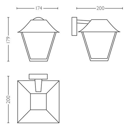 Gartenleuchte LED Wandleuchte ALPENGLOW myGarden E27 IP44 Downward Lantern Schwarz PHILIPS