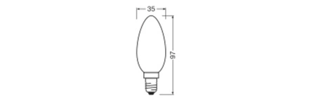LED-Lampe B35 E14 Kerze 1.8W = 25W 250lm 3000K Warm 320° Dimmbar SUPERSTAR Osram