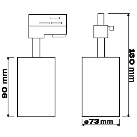 Beleuchtung Stromschienenset 1m + 2x LED Stromschienenstrahler GU10 Lampe Schwarz und Gold