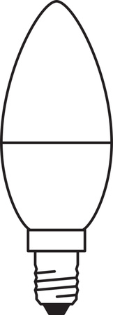 LED-Glühbirne B35 E14 Kerze 6.8W = 60W 806lm 6500K Kalt 220° Osram