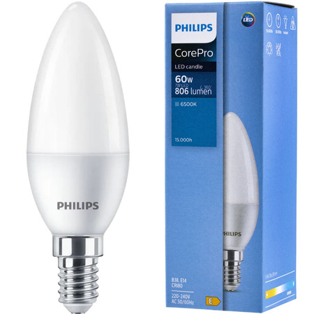 LED Lampen E14 KERZE 7W = 60W 830lm 6500K Kalt PHILIPS