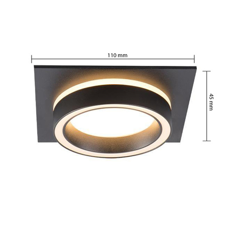 Masterled Halogen Spot GX53 Quadratisch Schwarz Matt Arcadio Unterputzmontage