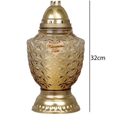 4xGlaskerze für das Grab des geliebten Papas 52h mit Ganzjahreseinsatz 32cm