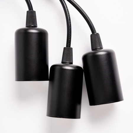 Pendelleuchte mit 3x E27-Sockeln einstellbare, Hängelampe Schwarz mit 3-fach Pendel Spinne Arane LUMILED